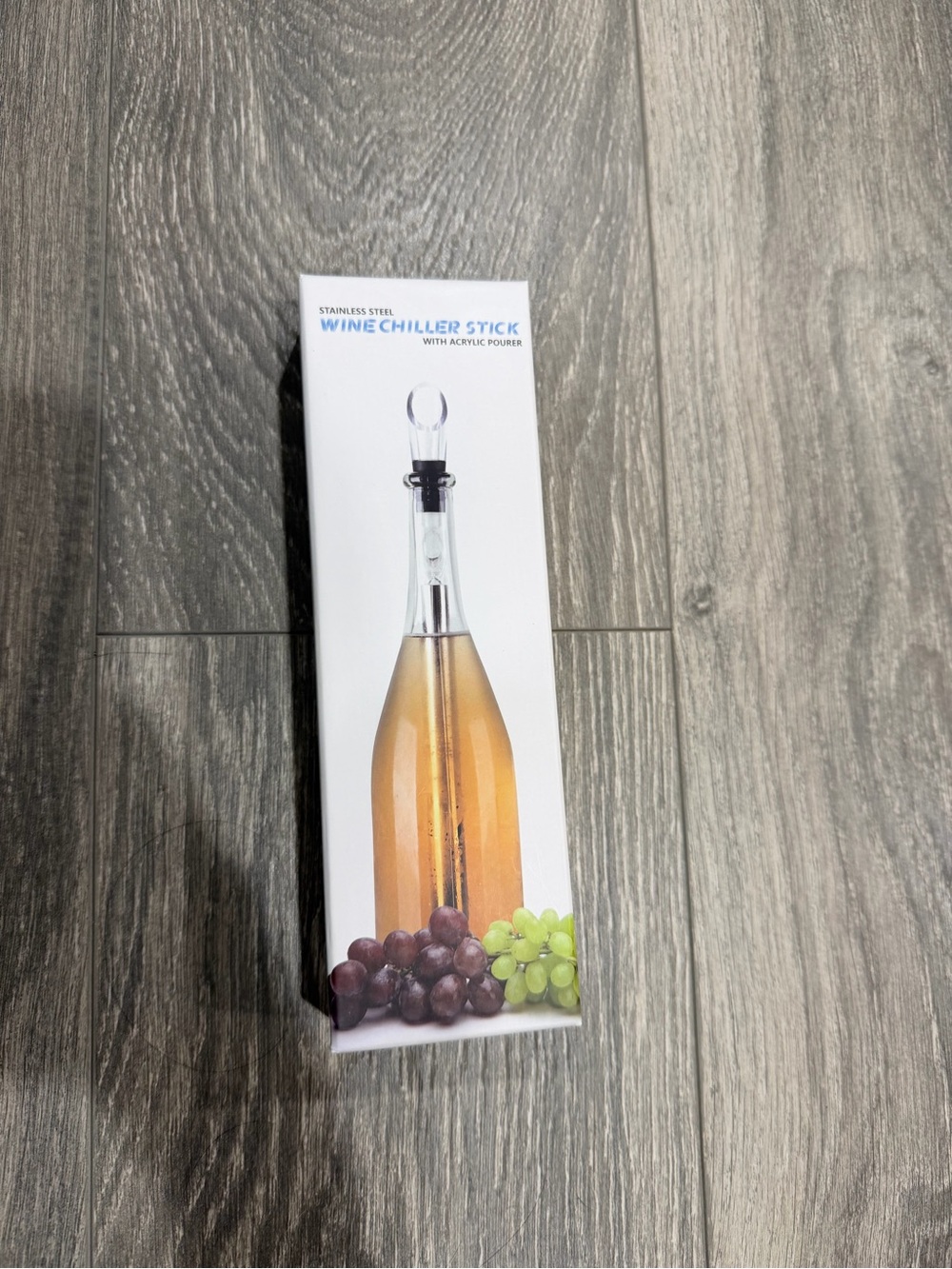 Stainless Steel Wine Chiller Stick with Acrylic Pourer - Silver
